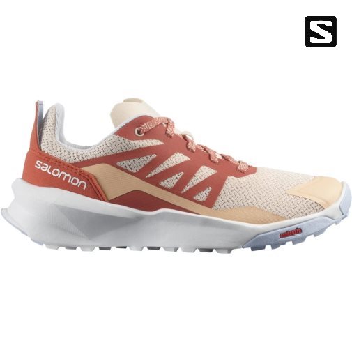 Beige / Red Salomon Patrol Kids' Hiking Shoes | PH 49263W